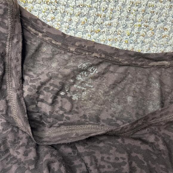 Cute vintage y2k brown sheet & tight henley long sleeve grunge top - Picture 6 of 6